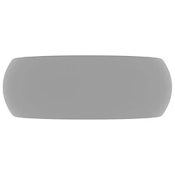 Avis vidaXL Lavabo rond de luxe Gris clair mat 40x15 cm Céramique