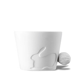 Totalcadeau Tasse lapin avec une poignet en queue d'animal mug céramique