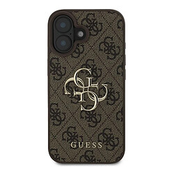 Guess Maroquinerie Guess Coque iPhone 16 Monogramme et Logo 4G Marron