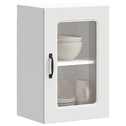 vidaXL Armoire murale de cuisine avec porte en verre Kalmar blanc