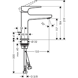 Mitigeur de lavabo HANSGROHE Metropol poignée manette, avec tirette et vidage chromé - 32506000