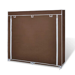 Avis vidaXL Armoire à chaussures avec housse 115 x 28 x 110 cm Tissu Marron