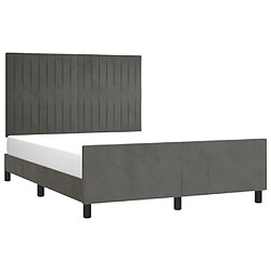 Avis Maison Chic Lit adulte - Cadre Structure de lit avec tête de lit Contemporain Gris foncé 140x190 cm Velours -MN95085