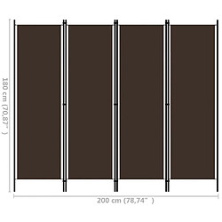 vidaXL Cloison de séparation 4 panneaux Marron 200x180 cm pas cher