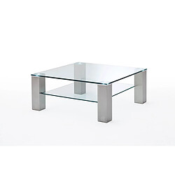 Table basse plateau en verre - L90 x H90 x P40 cm -PEGANE-