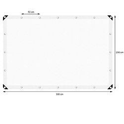 Ecd Germany Bâche de couverture étanche protection en PE avec oeillets 2x3 m 180 g/m² blanc pas cher