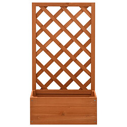 vidaXL Jardinière à treillis - Orange - 50x25x90 cm - Bois de sapin