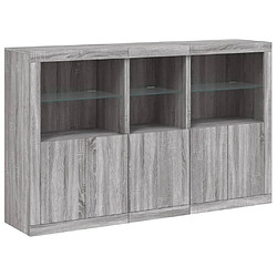 Avis Maison Chic Commode Buffet - Meuble de rangement avec lumières LED sonoma gris 162x37x100 cm -GKD27025