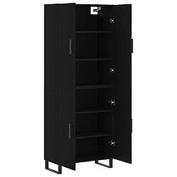 Avis vidaXL Buffet haut Noir 69,5x34x180 cm Bois d'ingénierie