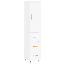 vidaXL Buffet haut Blanc 34,5x34x180 cm Bois d'ingénierie