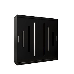 Abiks Meble Armoire YORK À Portes Coulissantes 200/200/62 2 Portes (Noir/Noir)