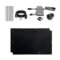 Tornasol Kit Solaire Auto-installable Flex Full Black 400W x2 panneaux solaires ultralégers et flexibles. Utilisation pour balcon