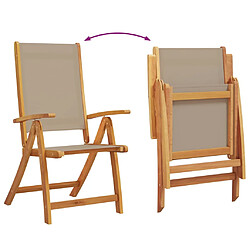 Acheter vidaXL Chaises pliables de jardin lot de 6 bois d'acacia et textilène