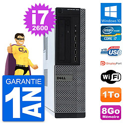 PC Dell OptiPlex 990 DT Intel Core i7-2600 RAM 8Go Disque 1To Windows 10 Wifi - Occasion