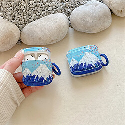 GUPBOO Airpods Coque Housse Étui Protecteur Compatible pour AirPods1/2-Ins peinture à l'huile fleur de cerisier Mont Fuji