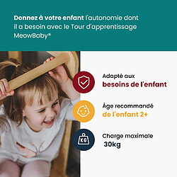 Avis MeowBaby® Tour d’Apprentissage en Bois Montessori Kitchen Helper, Bleu avec Table Au Noir