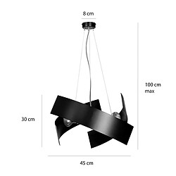 EPIKASA Suspension Modo, Noir, Acier, 45x100x45 cm