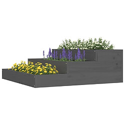 Avis Maison Chic Jardinière,Bac à fleurs - pot de fleur Gris 78x78x27 cm Bois massif de pin -GKD34140