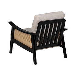 Acheter BigBuy Home Fauteuil Noir Beige Polyéthylène Bois d'hévéa Bois MDF Foam 100 % polyester 69,5 x 83 x 80 cm