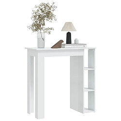 Acheter vidaXL Table de bar et étagère Blanc brillant Bois d'ingénierie