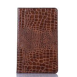 Wewoo Housse Coque Etui à rabat horizontal en cuir texturé avec texture croco pour Galaxy Tab A 10.1 2019 T510 / T515avec support et emplacements cartes et porte-monnaie Marron