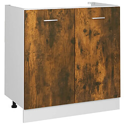 vidaXL Armoire de plancher d'évier Chêne fumé 80x46x81,5 cm