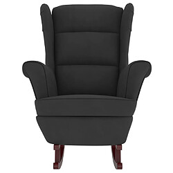 Avis Maison Chic Fauteuil à bascule et pieds,Fauteuil pour relax en bois massif d'hévéa Noir Velours -MN94895