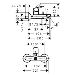 HANSGROHE - Mitigeur baignoire Hansgrohe Logis