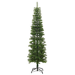 vidaXL Sapin de Noël artificiel mince avec support 180 cm PE