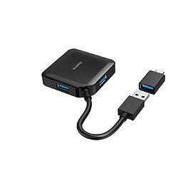 HAMA Hub USB, 4 ports, USB 3.2 Gen1, 5 Gbit/s, avec adaptateur USB-C