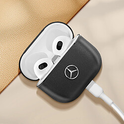 Acheter Mercedes Coque en Cuir Véritable pour AirPods 3 Fine et Légère Noir