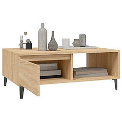 Avis vidaXL Table basse chêne sonoma 90x60x35 cm bois d'ingénierie