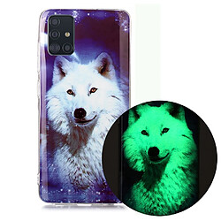 Coque en TPU noctilucent flexible loup souriant pour votre Samsung Galaxy A51 SM-A515