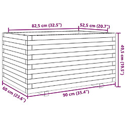 vidaXL Jardinière 90x60x49,5 cm bois de pin massif pas cher