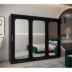 Abiks Meble Armoire PROMO T3 À Portes Coulissantes 200/250/62 3 Portes (Noir/Noir)