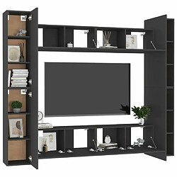 Avis Maison Chic Ensemble de meubles TV 8 pcs | Banc TV Moderne pour salon | Meuble de Rangement - Noir Aggloméré -MN26611