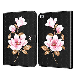 Etui en PU impression de motifs avec support fleur rose pour votre Samsung Galaxy Tab A7 10.4 (2020)