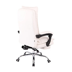 Acheter Decoshop26 Fauteuil de bureau avec repose-pied et dossier ajustable en synthétique blanc BUR10389