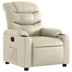 Maison Chic Fauteuil Relax pour salon, Fauteuil inclinable Crème Similicuir -GKD49716