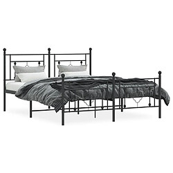 Avis Maison Chic Cadre/structure de lit métal et tête de lit + pied de lit pour adulte - Lit Moderne Chambre noir 150x200 cm -MN23475