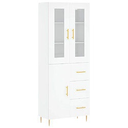 vidaXL Buffet haut Blanc 69,5x34x180 cm Bois d'ingénierie