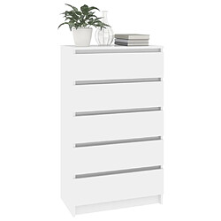 Avis vidaXL Commode Blanc brillant 60x36x103 cm Bois d'ingénierie