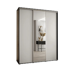 Abiks Meble Armoire à portes coulissantes Davos 3 235.2 x 190 x 45 3 portes coulissante (Noir/Blanc/Argent