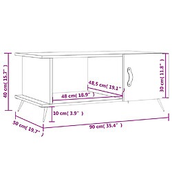 vidaXL Table basse chêne marron 90x50x40 cm bois d'ingénierie pas cher