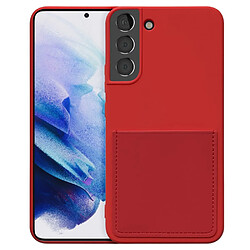 Coque en silicone avec porte-carte rouge pour votre Samsung Galaxy S22 Plus 5G