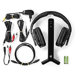 NEDIS Casque TV Audio numérique sans fil RF Tour d'oreille Durée de lecture maximale de batterie 8 heures + Station de charge