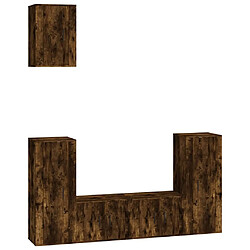 Maison Chic Ensemble de meubles TV 5 pcs pour salon - Chêne fumé Bois d'ingénierie -MN64108