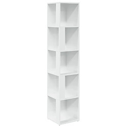 vidaXL Armoire d'angle Blanc brillant 33x33x164,5 cm Bois d'ingénierie