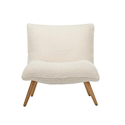 Vente-Unique Fauteuil en tissu sherpa effet peau de mouton PEPITA - Blanc