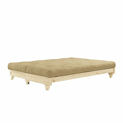 Avis Inside 75 Banquette convertible FRESH pin coloris beige blé couchage 140x200 cm.